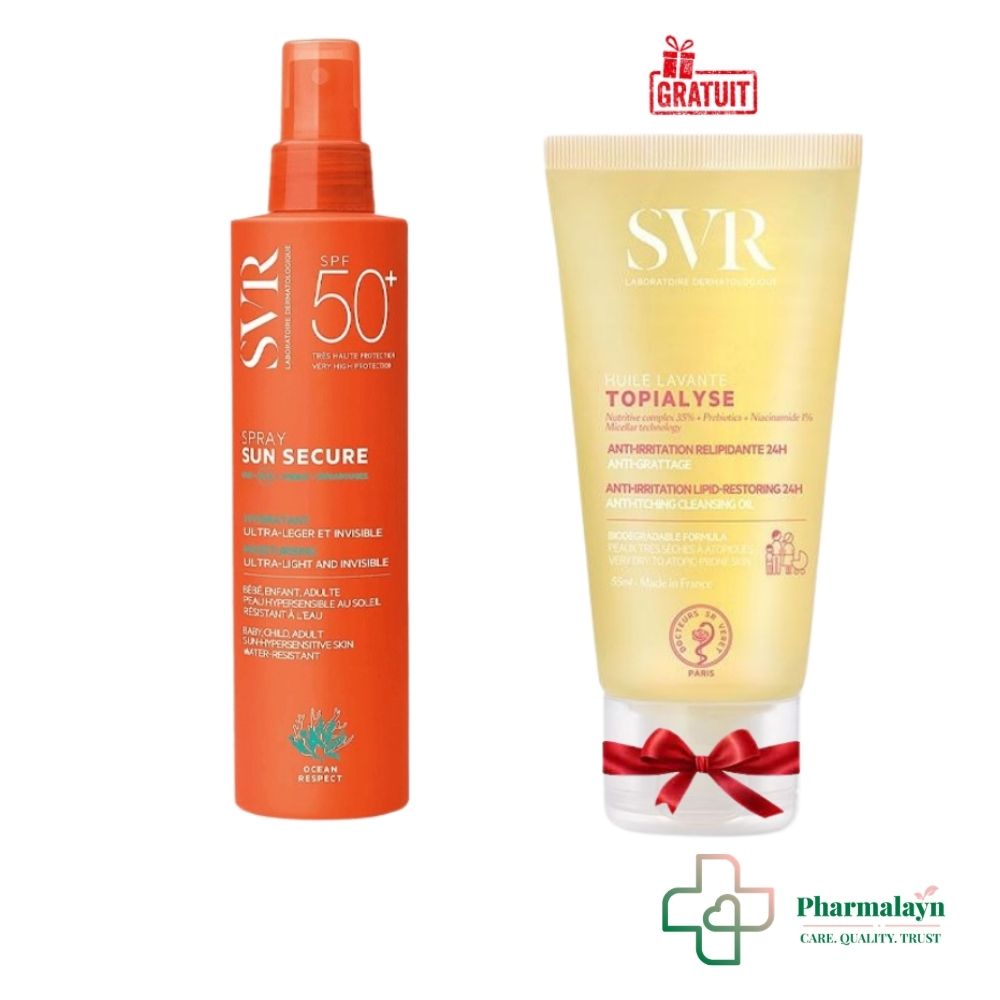 SVR SUN SECURE SPRAY HYDRATANT SPF50+ 200ML+TOPIALYSE HUILE LAVANTE 55ML (OFFERT)
