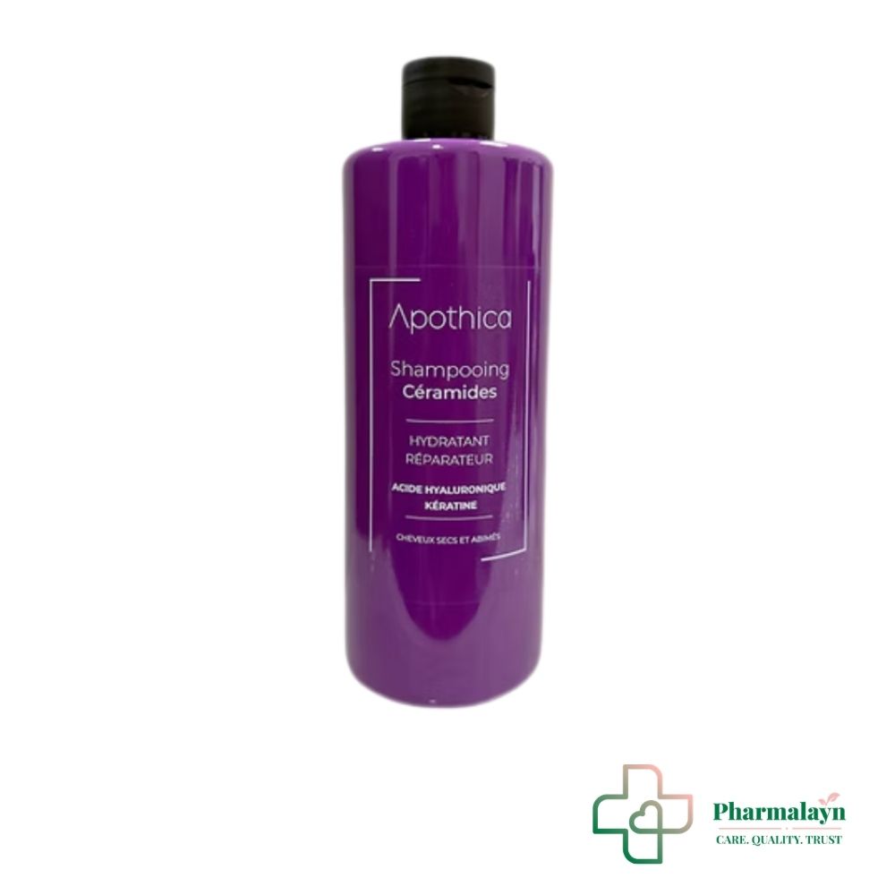 Apothica Shampooing Céramides 400 ml nourrit, répare et protège les cheveux secs et abîmés. Nettoie en douceur pour des cheveux doux et brillants.