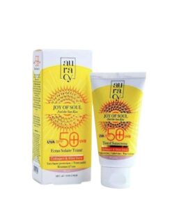 AURACY Joy of Soul Écran Solaire Teinté Rose SPF 50+ 50 g protège efficacement contre les UVA/UVB tout en unifiant le teint grâce à sa teinte rose. Idéal pour un usage quotidien.