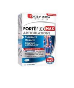 FORTE PHARMA Forte Flex Max Articulations 120 comprimés soutient la mobilité, la souplesse et le confort articulaire grâce à la glucosamine, la chondroïtine, au curcuma et au collagène II. Cure de 1 à 3 mois.
