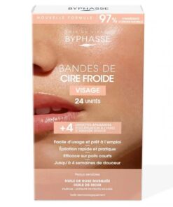 Byphasse Bandes de Cire Froide (24 Bandes + 4 Lingettes) Visage et zones délicates Peaux Sensibles