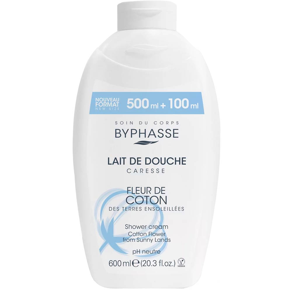 Byphasse Lait de Douche Caresse Fleur de Coton 600ml