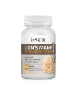 Bioherbs Lion’s mane (Hericium erinaceus) فطر عرف الأسد 60 gelules